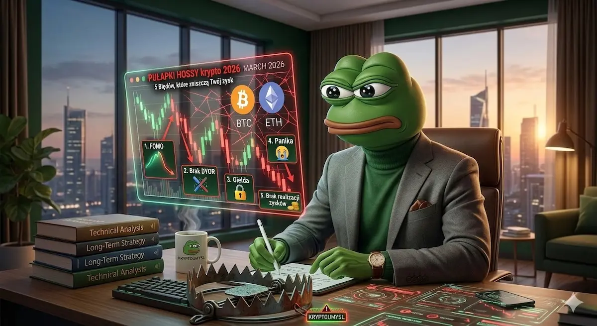 Grafika do tykułu o inwestowaniu w krypto 2026 z Pepe i wykresem